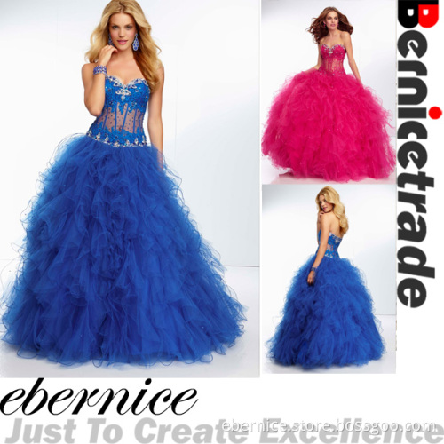 Long Sweetheart Organza Quinceanera Prom Ball Gown
